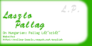 laszlo pallag business card